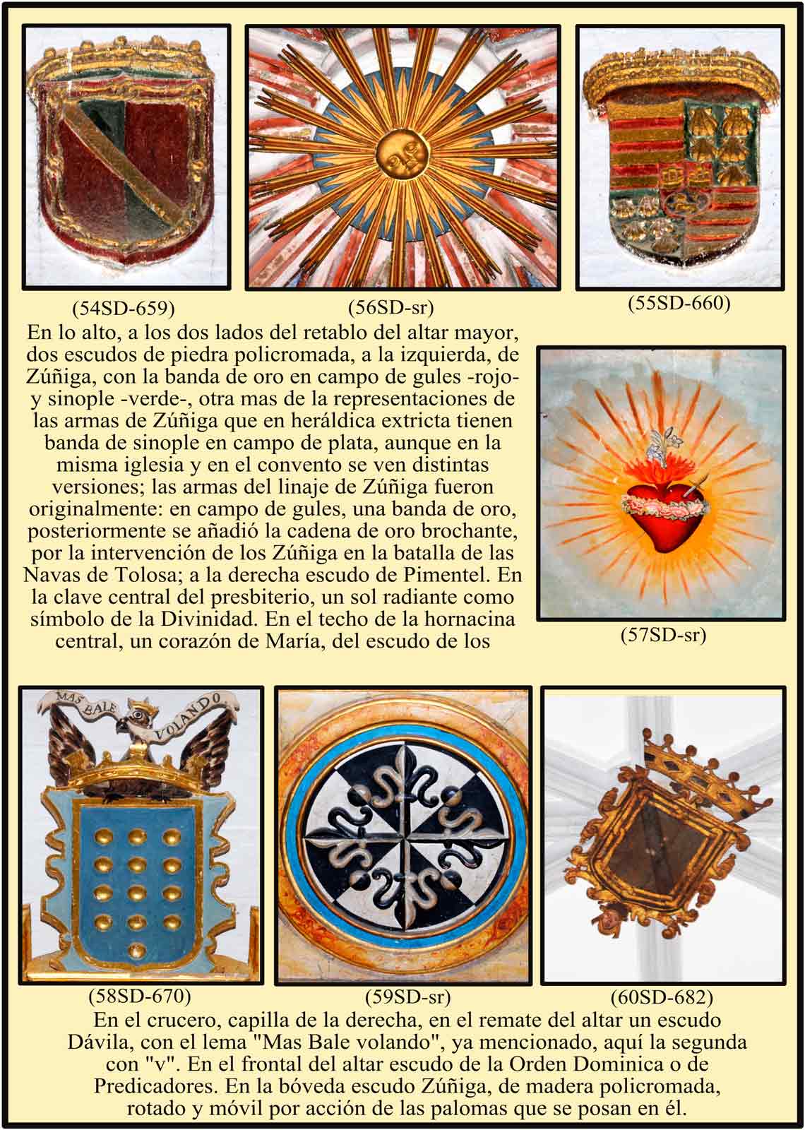 Escudos y simbolos en el altar mayor de Santo Domingo