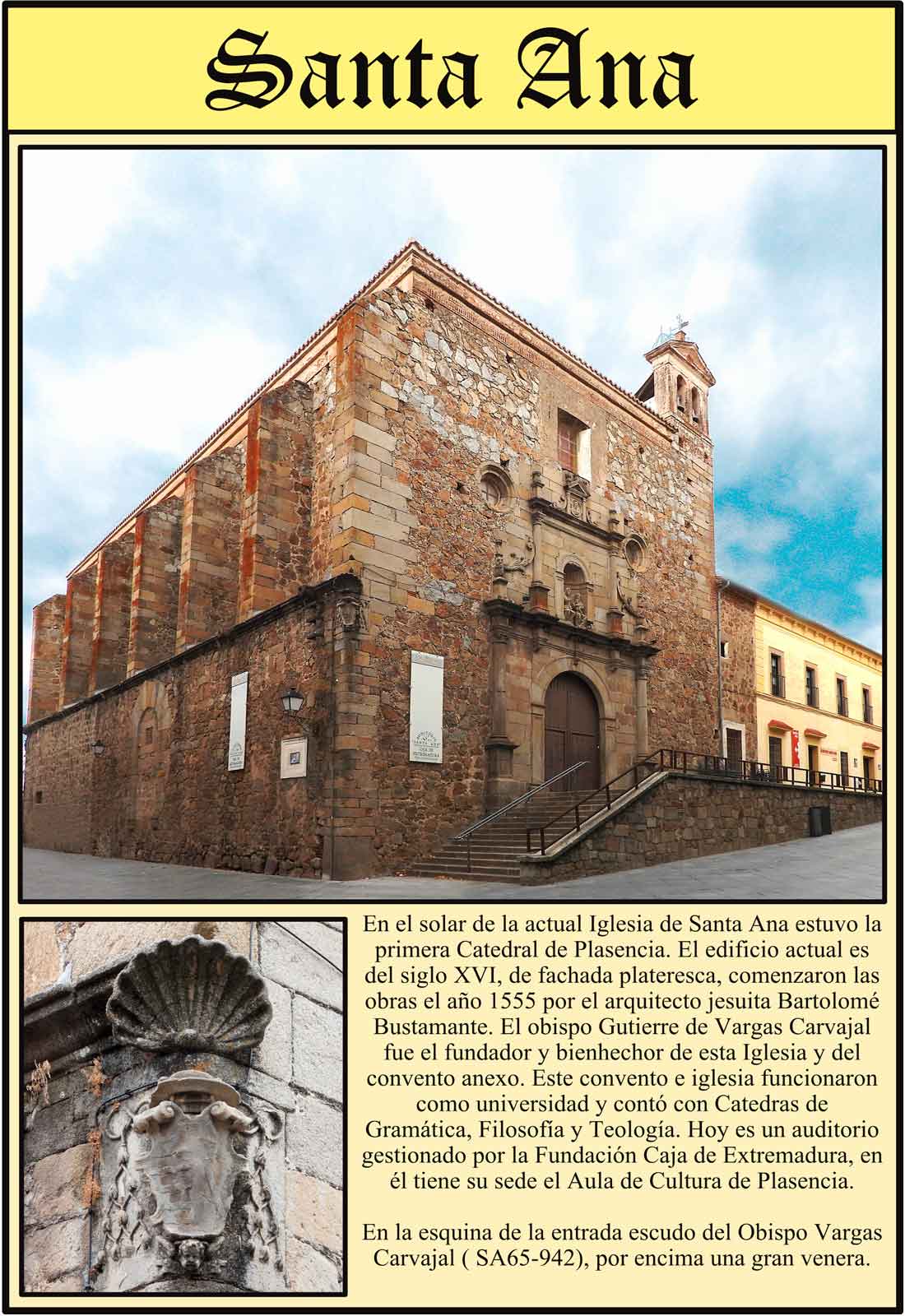 Plasencia Iglesia de Santa Ana Escudo del obispo Gutierre de Vargas Carvajal