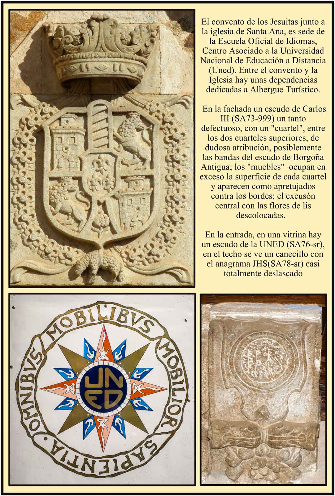 Plasencia Escudo de Carlos III y escudo de la Uned Universidad nacional de Educación a Distancia