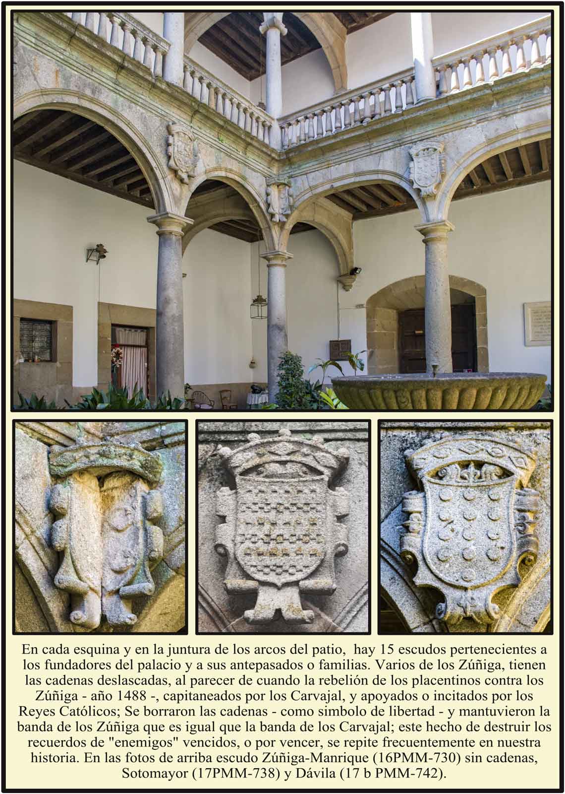 Patio del Palacio del Marqués de Mirabel con escudos 